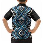 New Zealand Kikorangi Taniko Motifs Hawaiian Shirt Maori Poi Dance Costume Inspired