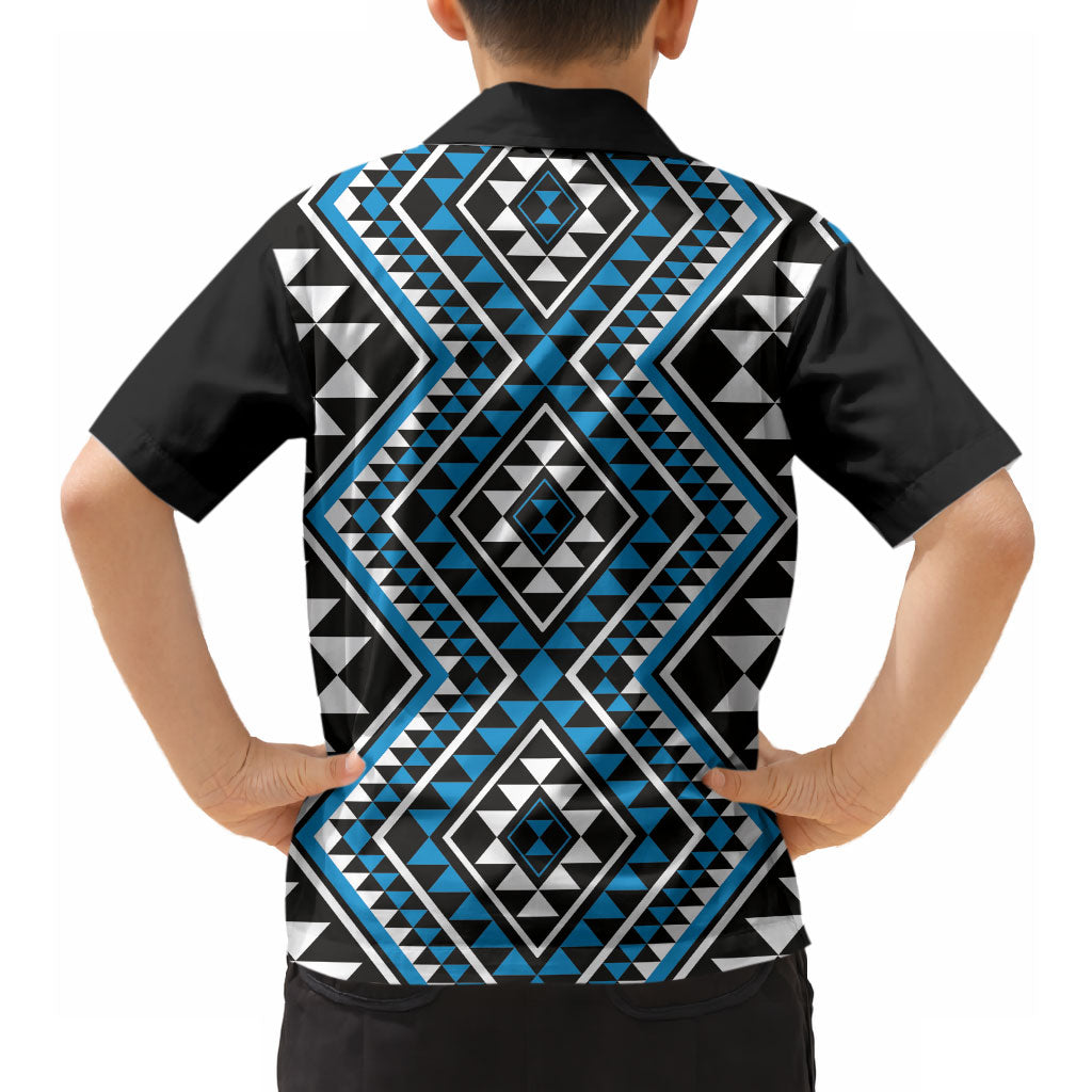 New Zealand Kikorangi Taniko Motifs Hawaiian Shirt Maori Poi Dance Costume Inspired
