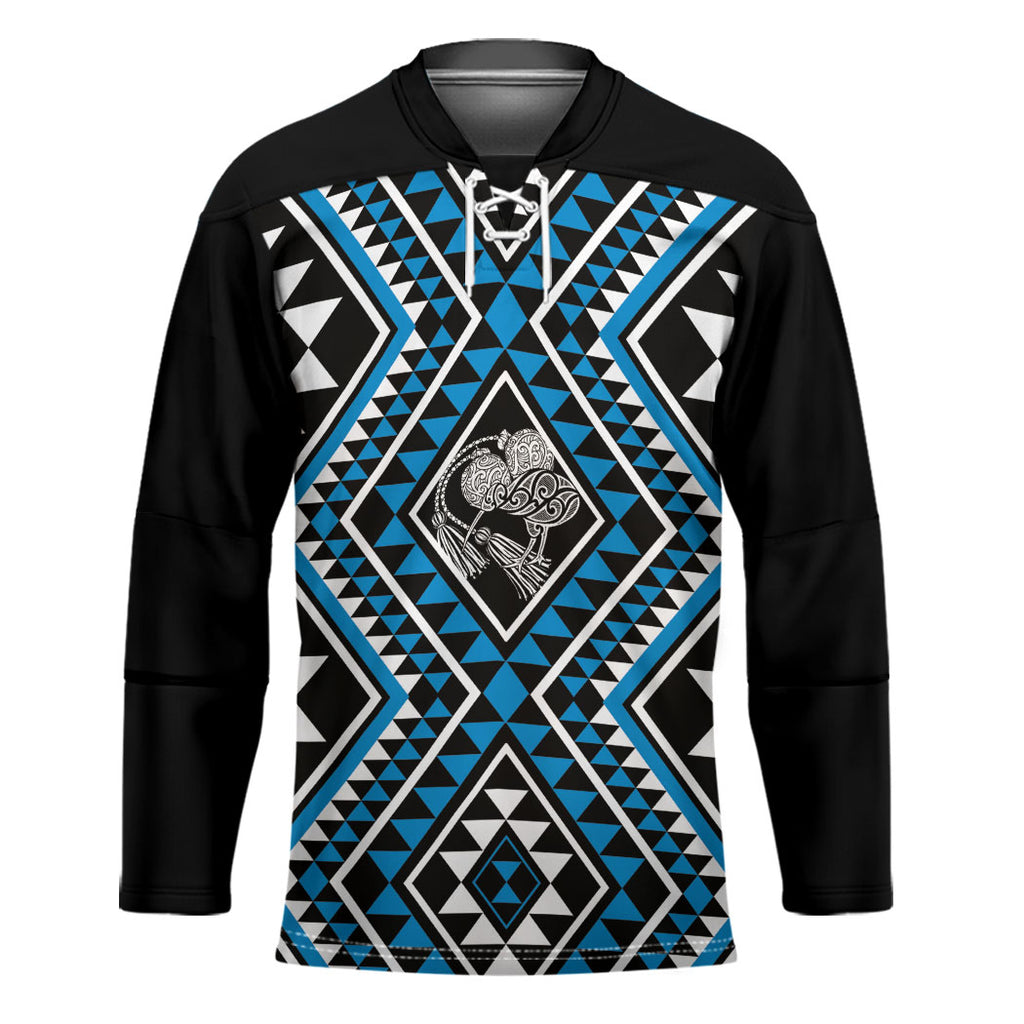New Zealand Kikorangi Taniko Motifs Hockey Jersey Maori Poi Dance Costume Inspired