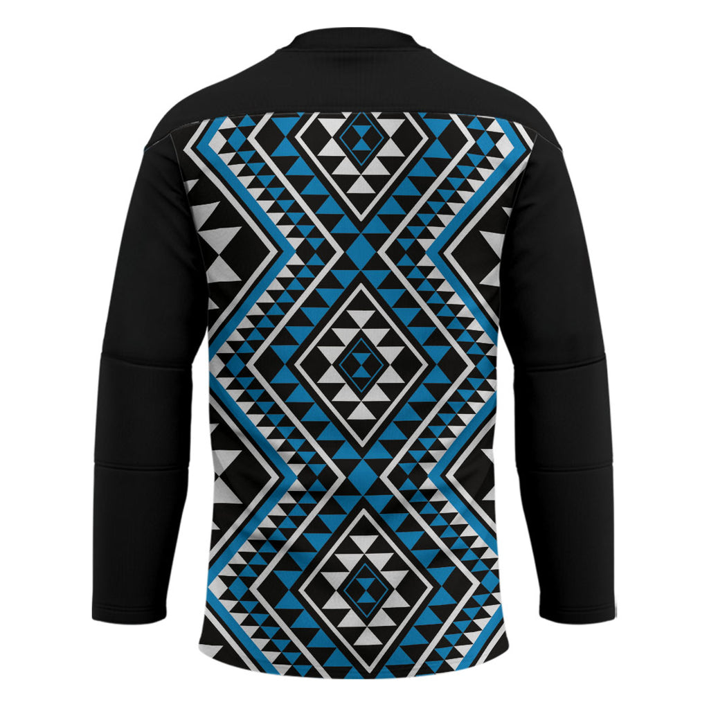 New Zealand Kikorangi Taniko Motifs Hockey Jersey Maori Poi Dance Costume Inspired