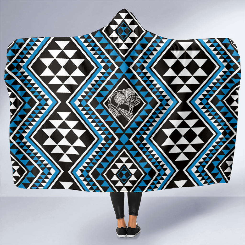 New Zealand Kikorangi Taniko Motifs Hooded Blanket Maori Poi Dance Costume Inspired