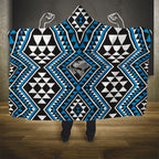 New Zealand Kikorangi Taniko Motifs Hooded Blanket Maori Poi Dance Costume Inspired