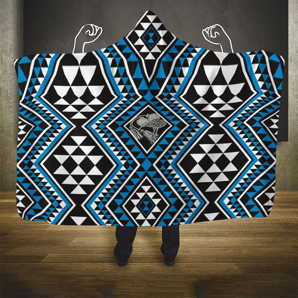 New Zealand Kikorangi Taniko Motifs Hooded Blanket Maori Poi Dance Costume Inspired