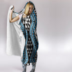New Zealand Kikorangi Taniko Motifs Hooded Blanket Maori Poi Dance Costume Inspired