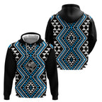 New Zealand Kikorangi Taniko Motifs Hoodie Maori Poi Dance Costume Inspired