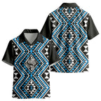 New Zealand Kikorangi Taniko Motifs Kid Hawaiian Shirt Maori Poi Dance Costume Inspired
