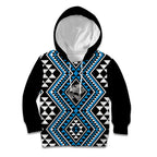 New Zealand Kikorangi Taniko Motifs Kid Hoodie Maori Poi Dance Costume Inspired