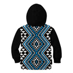 New Zealand Kikorangi Taniko Motifs Kid Hoodie Maori Poi Dance Costume Inspired