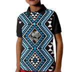 New Zealand Kikorangi Taniko Motifs Kid Polo Shirt Maori Poi Dance Costume Inspired