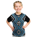 New Zealand Kikorangi Taniko Motifs Kid T Shirt Maori Poi Dance Costume Inspired