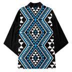 New Zealand Kikorangi Taniko Motifs Kimono Maori Poi Dance Costume Inspired