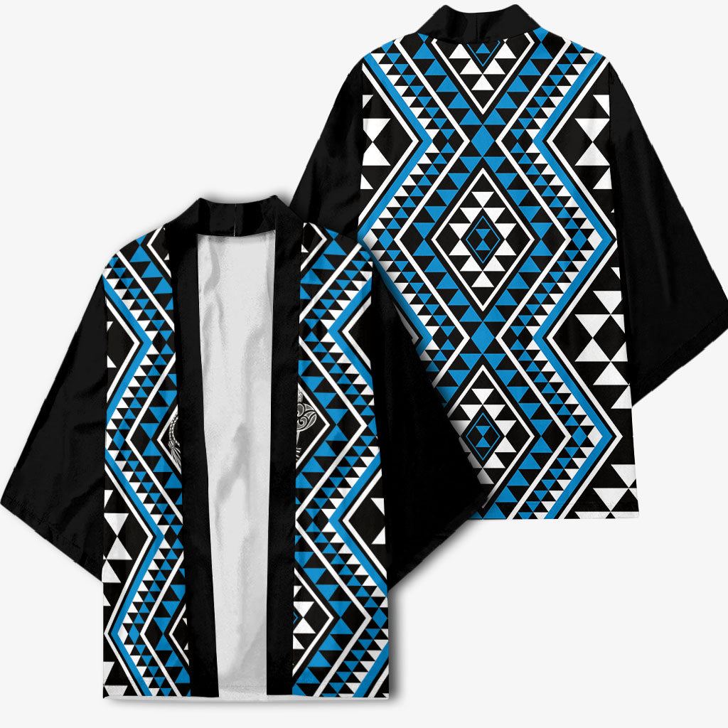 New Zealand Kikorangi Taniko Motifs Kimono Maori Poi Dance Costume Inspired