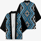 New Zealand Kikorangi Taniko Motifs Kimono Maori Poi Dance Costume Inspired