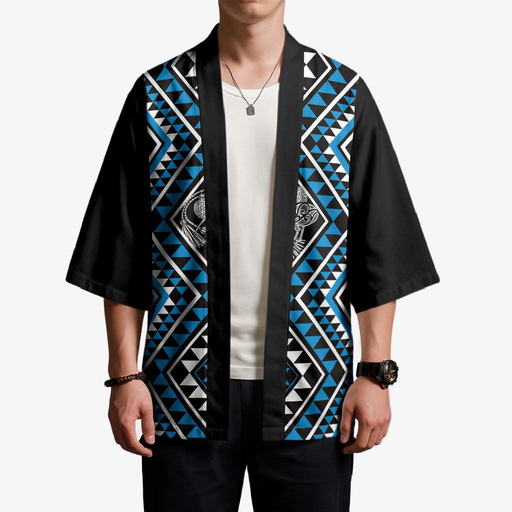 New Zealand Kikorangi Taniko Motifs Kimono Maori Poi Dance Costume Inspired
