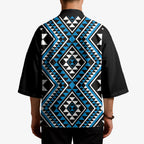 New Zealand Kikorangi Taniko Motifs Kimono Maori Poi Dance Costume Inspired