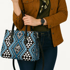 New Zealand Kikorangi Taniko Motifs Leather Bag Maori Poi Dance Costume Inspired