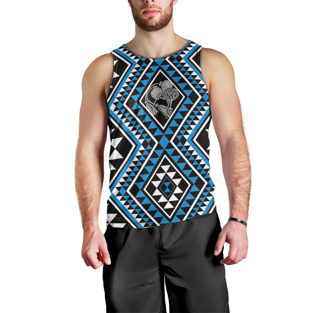 New Zealand Kikorangi Taniko Motifs Men Tank Top Maori Poi Dance Costume Inspired