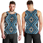 New Zealand Kikorangi Taniko Motifs Men Tank Top Maori Poi Dance Costume Inspired