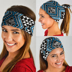 New Zealand Kikorangi Taniko Motifs Neck Gaiter Maori Poi Dance Costume Inspired