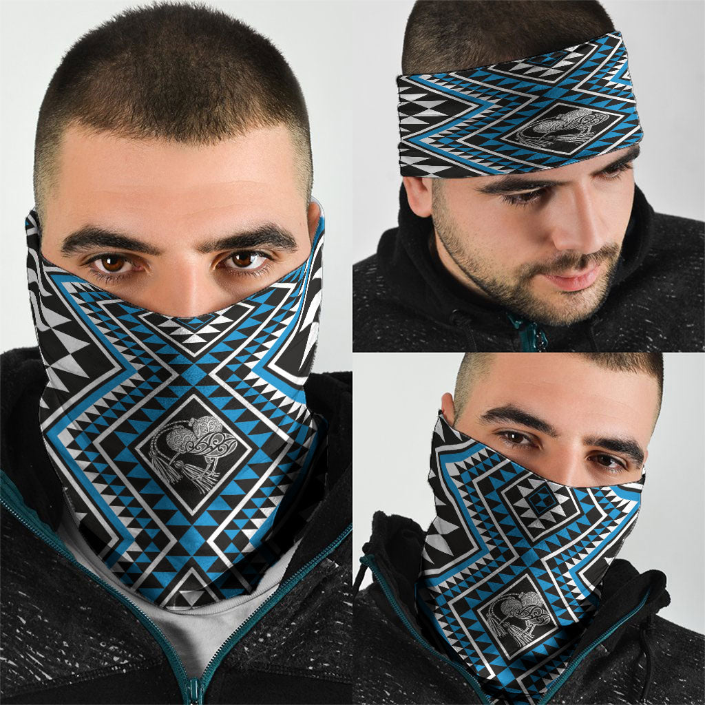 New Zealand Kikorangi Taniko Motifs Neck Gaiter Maori Poi Dance Costume Inspired