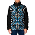 New Zealand Kikorangi Taniko Motifs Padded Jacket Maori Poi Dance Costume Inspired