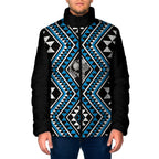 New Zealand Kikorangi Taniko Motifs Padded Jacket Maori Poi Dance Costume Inspired