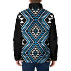 New Zealand Kikorangi Taniko Motifs Padded Jacket Maori Poi Dance Costume Inspired