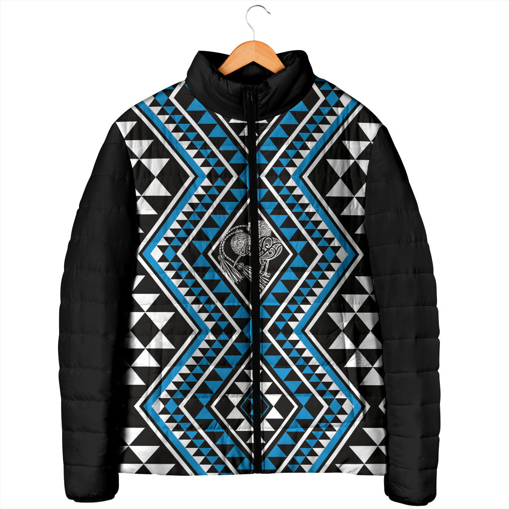 New Zealand Kikorangi Taniko Motifs Padded Jacket Maori Poi Dance Costume Inspired