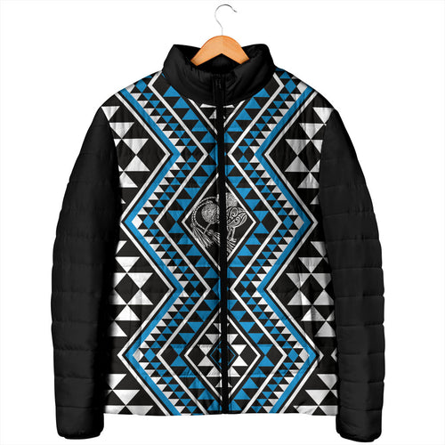 New Zealand Kikorangi Taniko Motifs Padded Jacket Maori Poi Dance Costume Inspired