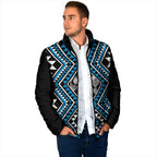 New Zealand Kikorangi Taniko Motifs Padded Jacket Maori Poi Dance Costume Inspired