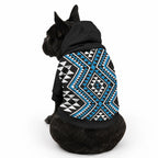 New Zealand Kikorangi Taniko Motifs Pet Hoodie Maori Poi Dance Costume Inspired