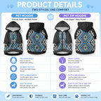 New Zealand Kikorangi Taniko Motifs Pet Hoodie Maori Poi Dance Costume Inspired