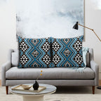 New Zealand Kikorangi Taniko Motifs Pillow Cover Maori Poi Dance Costume Inspired