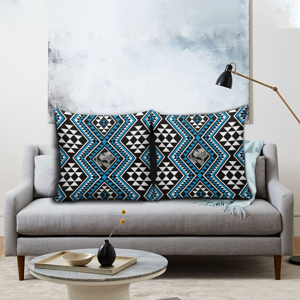 New Zealand Kikorangi Taniko Motifs Pillow Cover Maori Poi Dance Costume Inspired