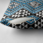 New Zealand Kikorangi Taniko Motifs Pillow Cover Maori Poi Dance Costume Inspired