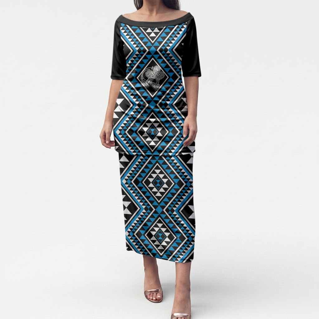 New Zealand Kikorangi Taniko Motifs Puletasi Maori Poi Dance Costume Inspired