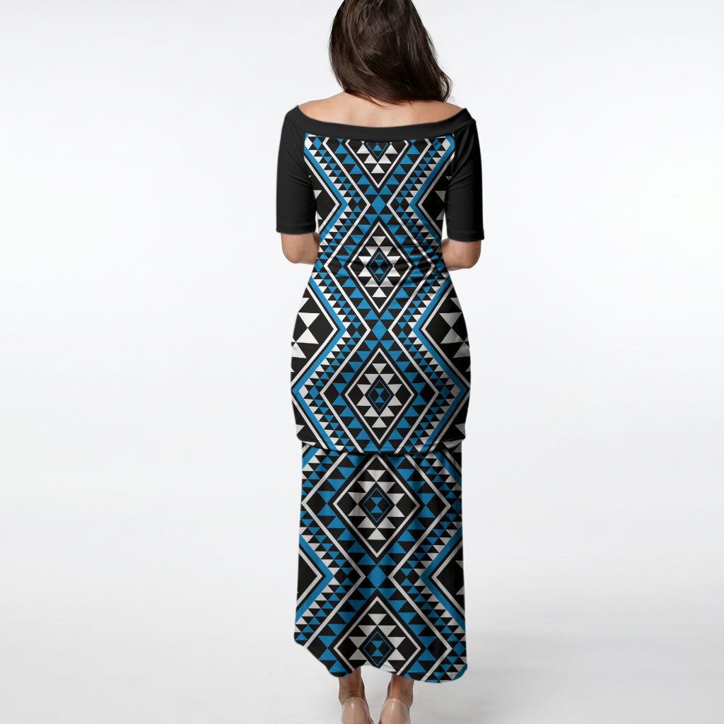 New Zealand Kikorangi Taniko Motifs Puletasi Maori Poi Dance Costume Inspired