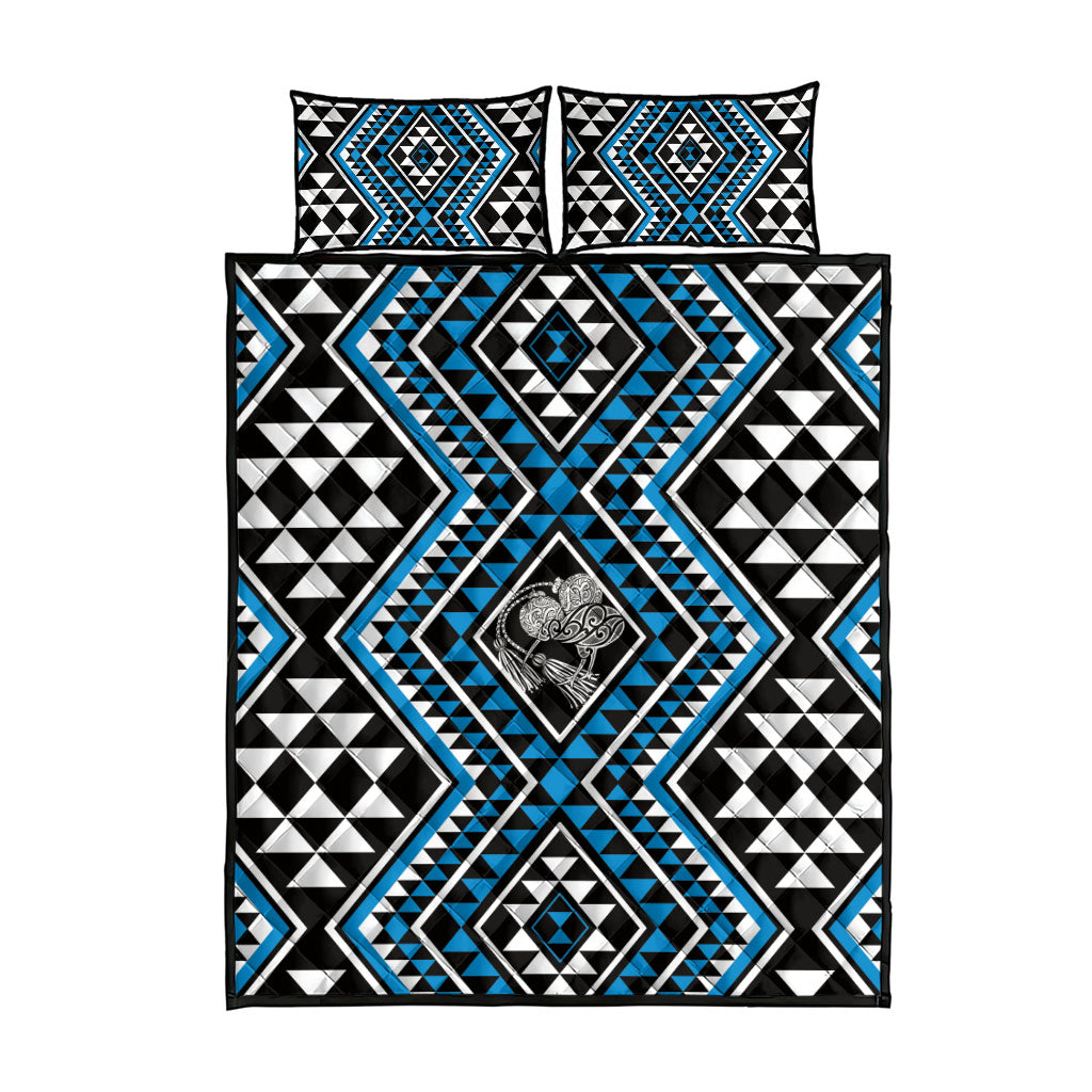 New Zealand Kikorangi Taniko Motifs Quilt Bed Set Maori Poi Dance Costume Inspired