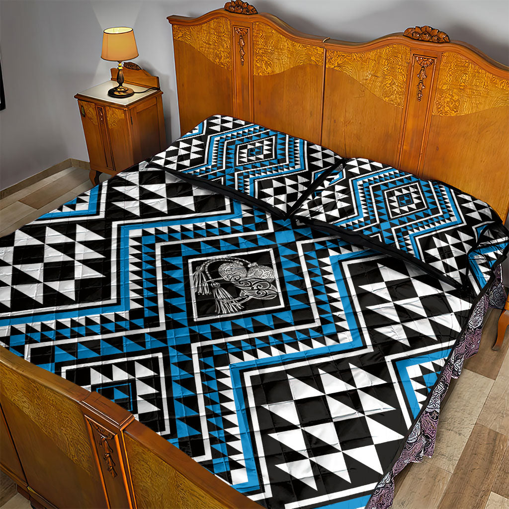 New Zealand Kikorangi Taniko Motifs Quilt Bed Set Maori Poi Dance Costume Inspired
