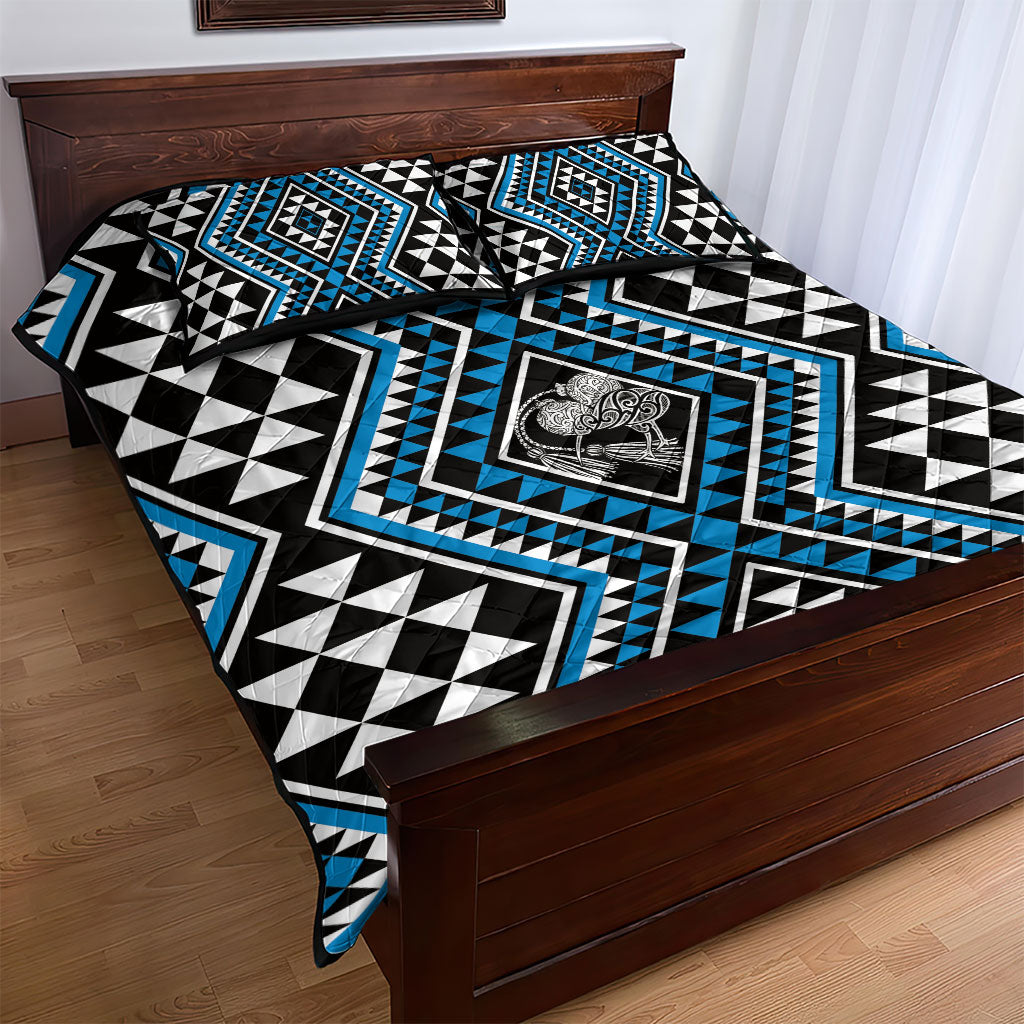 New Zealand Kikorangi Taniko Motifs Quilt Bed Set Maori Poi Dance Costume Inspired