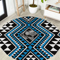 New Zealand Kikorangi Taniko Motifs Round Carpet Maori Poi Dance Costume Inspired