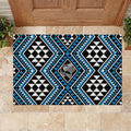 New Zealand Kikorangi Taniko Motifs Rubber Doormat Maori Poi Dance Costume Inspired