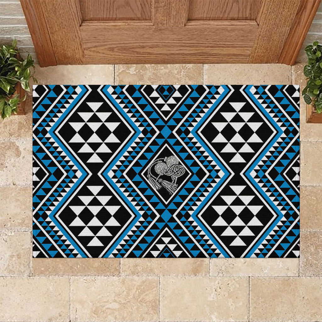 New Zealand Kikorangi Taniko Motifs Rubber Doormat Maori Poi Dance Costume Inspired