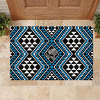 New Zealand Kikorangi Taniko Motifs Rubber Doormat Maori Poi Dance Costume Inspired