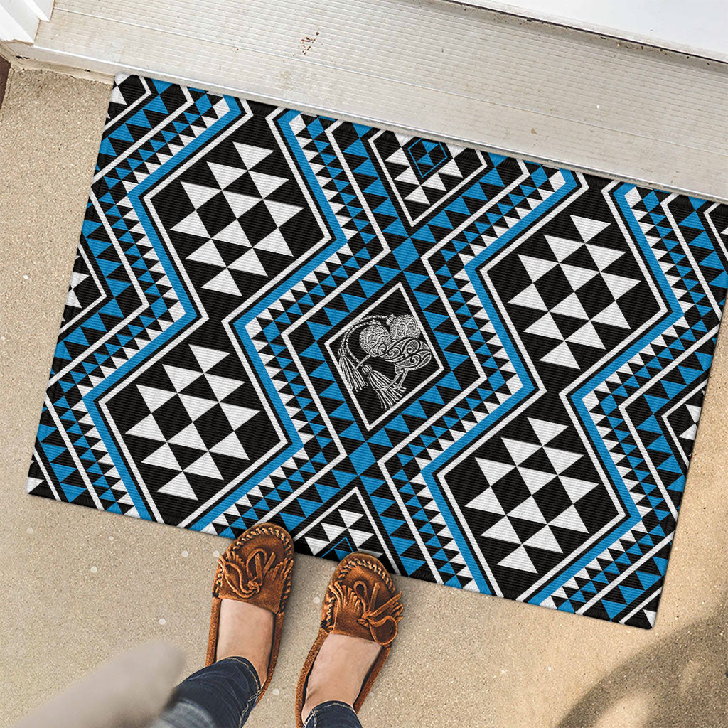 New Zealand Kikorangi Taniko Motifs Rubber Doormat Maori Poi Dance Costume Inspired