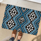 New Zealand Kikorangi Taniko Motifs Rubber Doormat Maori Poi Dance Costume Inspired