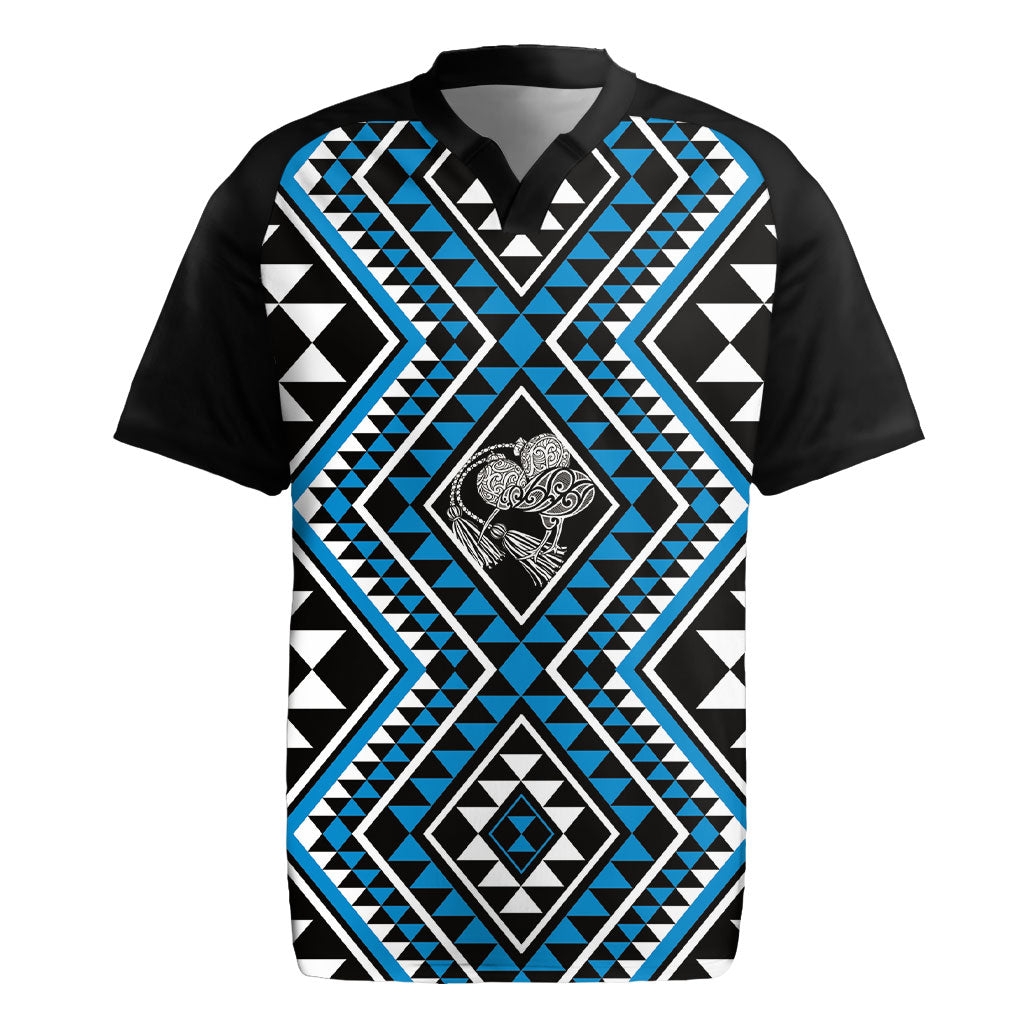 New Zealand Kikorangi Taniko Motifs Rugby Jersey Maori Poi Dance Costume Inspired