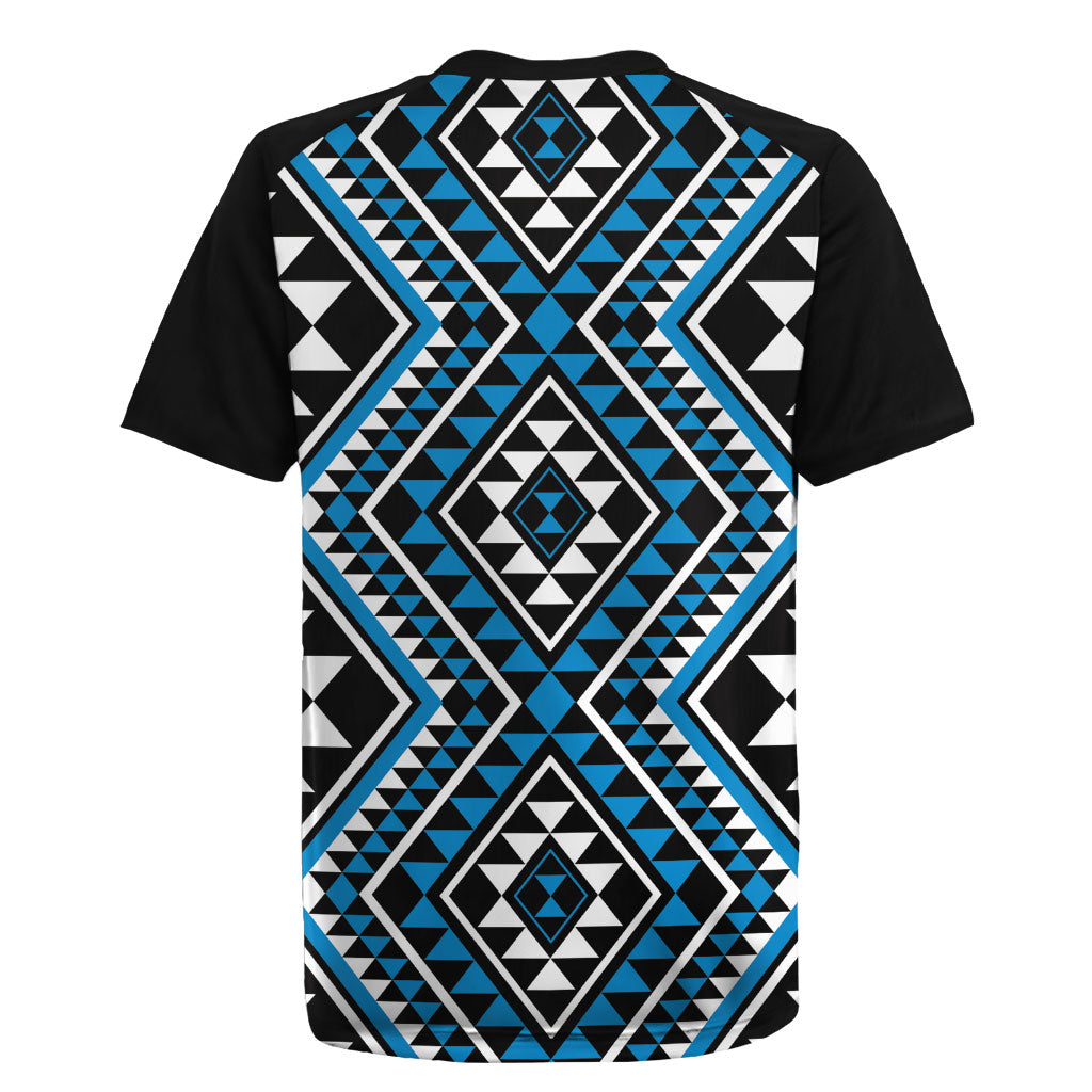 New Zealand Kikorangi Taniko Motifs Rugby Jersey Maori Poi Dance Costume Inspired