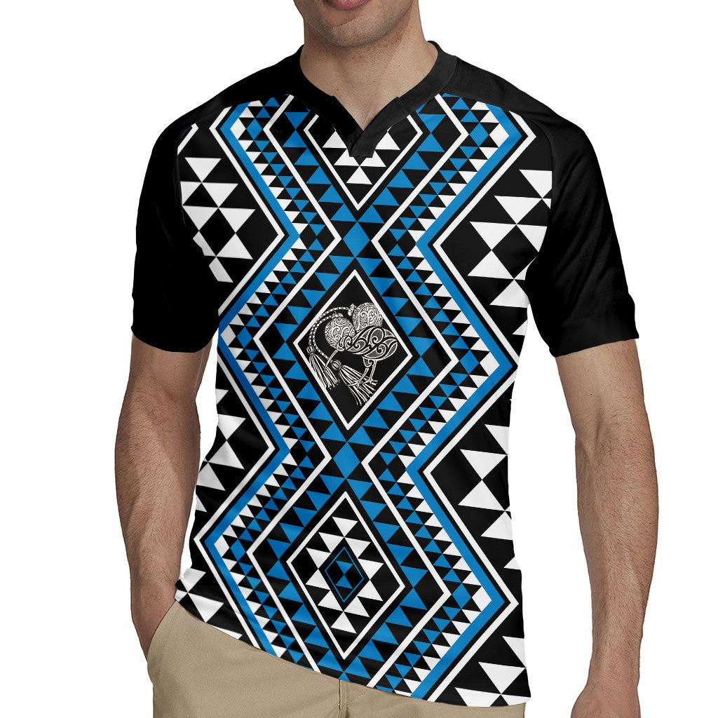 New Zealand Kikorangi Taniko Motifs Rugby Jersey Maori Poi Dance Costume Inspired
