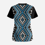 New Zealand Kikorangi Taniko Motifs Scrub Top Maori Poi Dance Costume Inspired